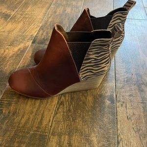 Toms Booties with zebra print